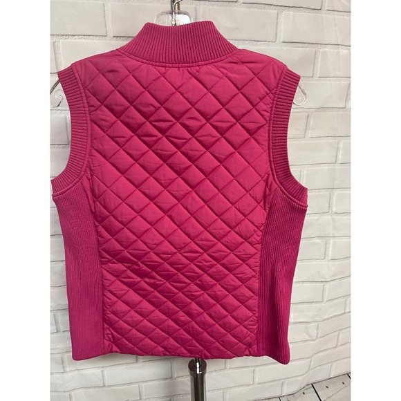PENDLETON Women's Size S Padded Rib Stretch Pink Quilted Vest Jacket - Picture 2 of 5
